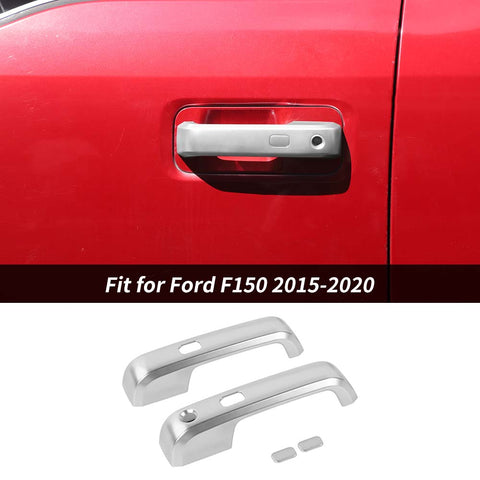 For 2015-2020 Ford F150 Black Door Handle Covers WITH Smartkey