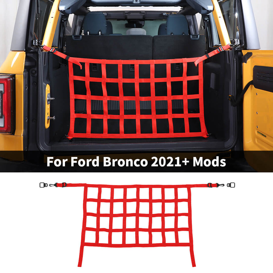 For 2021+ Ford Bronco Interior Rear Trunk Organizer Mesh Cargo Protect Net