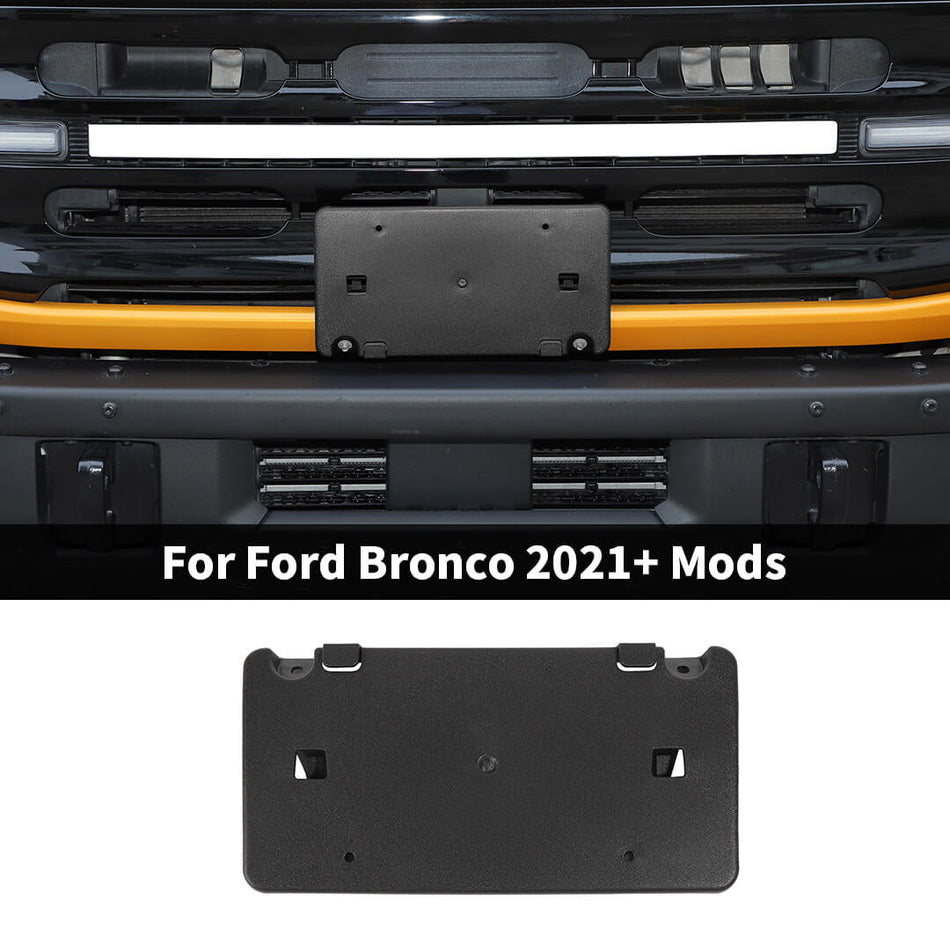 For 2021+ Ford Bronco Exterior Car Front Bumper License Plate Holder Mounting Bracket