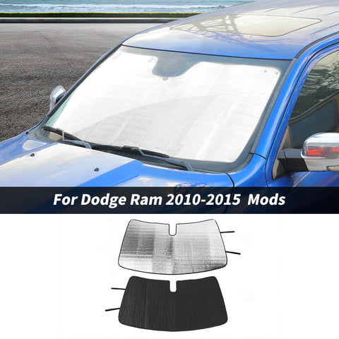 For 2010-2015 Dodge Ram Front Windshield Sunshade Visor Cover US Flag Style