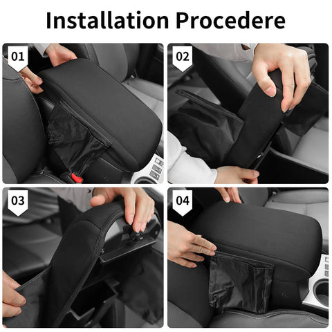 For 2010-2023 Toyota 4Runner Center Console Armrest Box Soft Cloth Pad Cover With Storage Bag