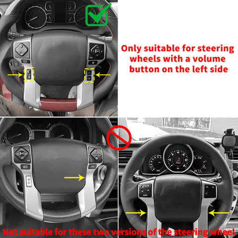 For 2010-2023 Toyota 4Runner Steering Wheel Cover Decoration Trim High Version