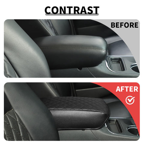 For 2011+ Dodge Durango Leather Armrest Box Protector Decor Cover Trim