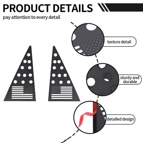 For 2010-2023 Toyota 4Runner C-pillar Triangular Window Glass Plate Trim Cover