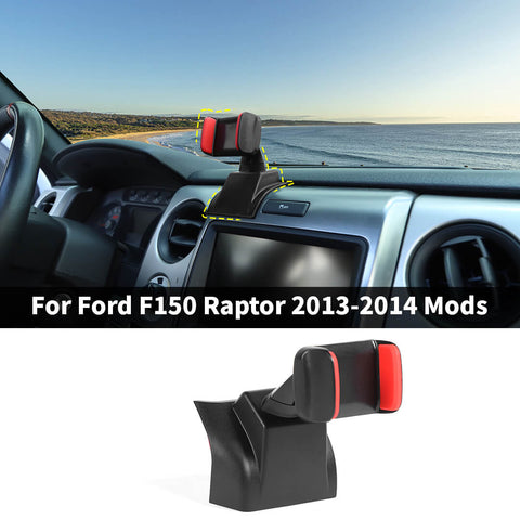 For 2013-2014 Ford F150 Raptor Center Console Dashboard Mobile Cell Phone Holder Bracket Stand