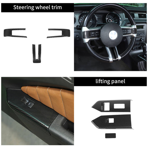 For 2010-2013 Ford Mustang Interior Center Console Trim Cover Kit