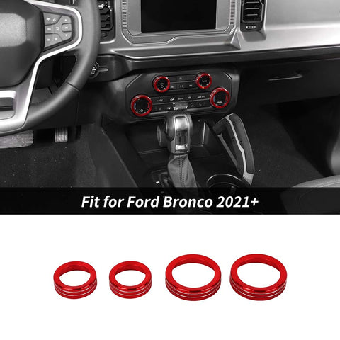 Air Conditioning/Audio Switch Knob Trim Ring For Ford Bronco 2021+ Accessories | CheroCar