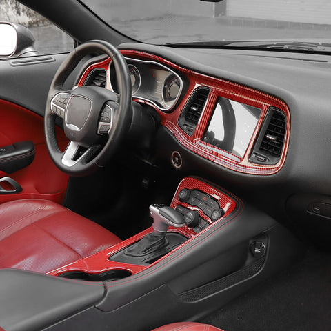For 2015+ Dodge Challenger Central Control Dashboard & Gear Shift Panel Cover Trim