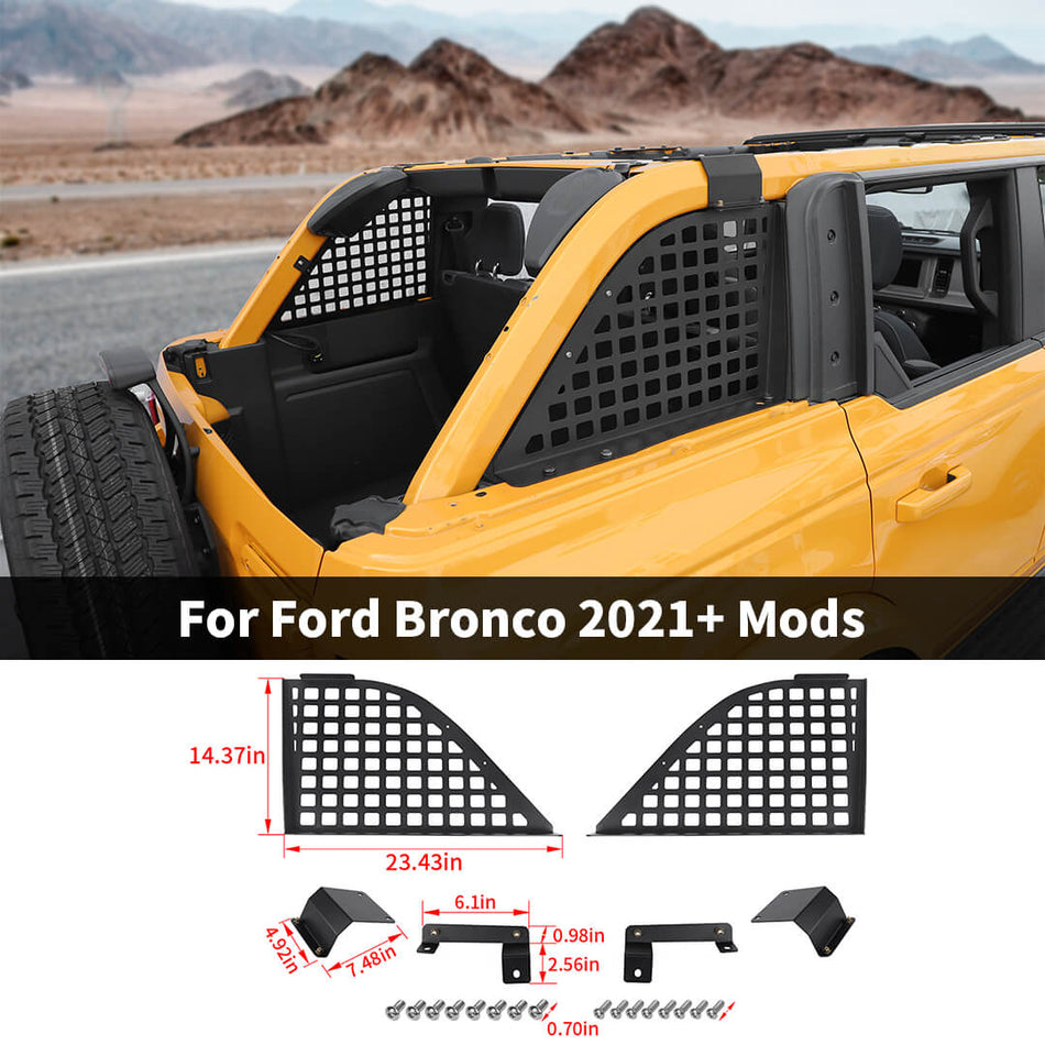 For 2021+ Ford Bronco 4 Door Tailgate Table Combo Rack Cargo Management Side Shelf Storage Organizer