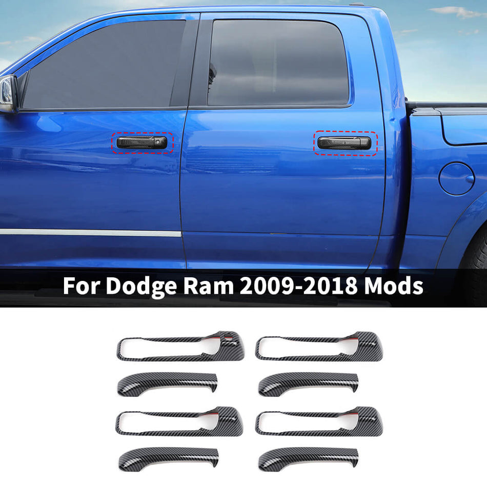 For 2009-2018 Dodge RAM Exterior Car Door Handle Shell Covers Trim (4 pcs)