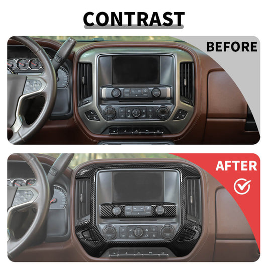 For 2014-2017 Chevy Silverado/GMC Sierra Console Dash Display Meter Cover Trim Kit