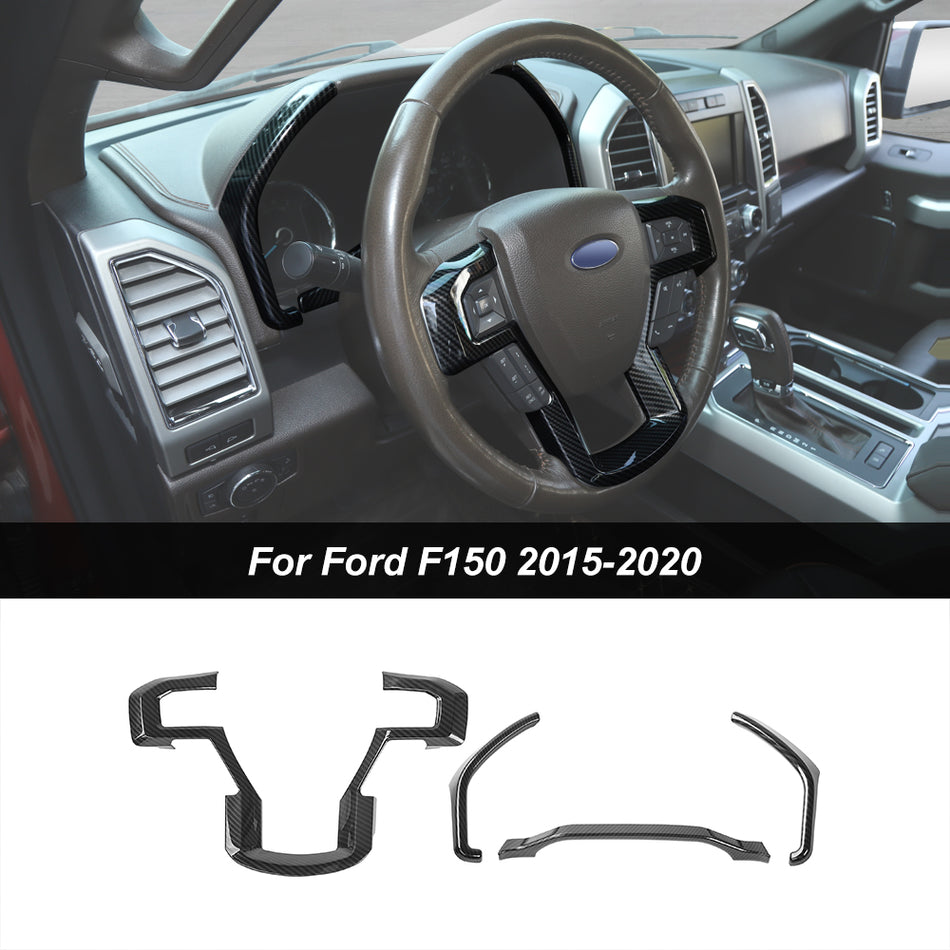 For Ford 2015-2020 F150 & 2017-2022 F250 F350 Dashboard Cover Steering Wheel Dash Trim