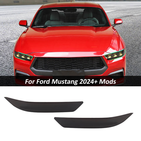 For 2024+ Ford Mustang Smoked Black Front Headlight Lamp Cover Trim Accessories