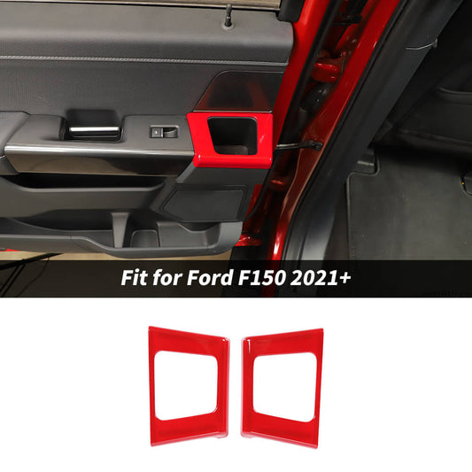 For 2021+ Ford F150 Rear Door Storage Compartment Trim Cover Decor Bezel