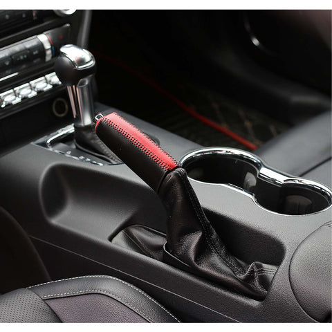 Anti-slip Gear Shift Knob Hand Brake Leather Cover Trim For Ford Mustang 2015+｜CheroCar