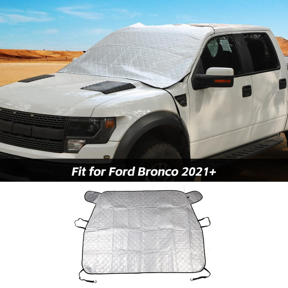 For Universal Car Windshield Snow Cover Outdoor Sun Shade Snow Shield Windows Guard Silver