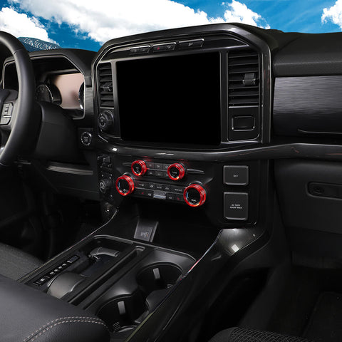For 2021+ Ford F150 Interior Center Console Air Conditioner Audio Volume Switch Knob Trim