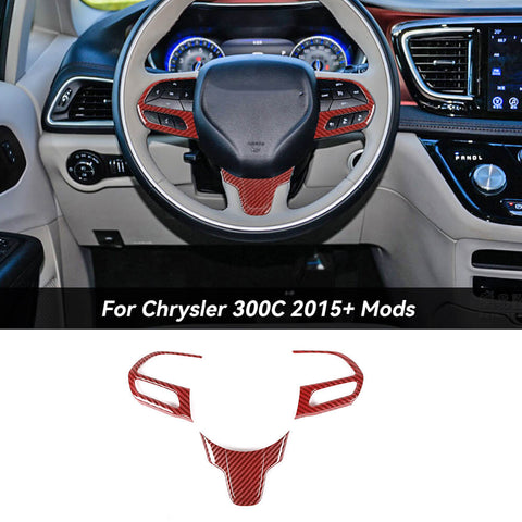 For 2015+ Chrysler 300C Interior Steering Wheel Cover Trim Bezel