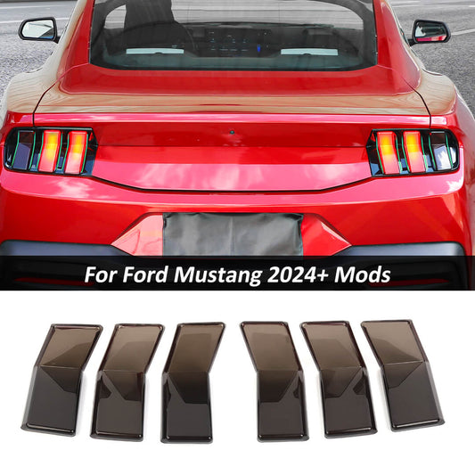 For 2024+ Ford Mustang Smoked Black Rear Taillamp Cover Taillight Backlights Cover Trim