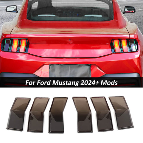 For 2024+ Ford Mustang Smoked Black Rear Taillamp Cover Taillight Backlights Cover Trim