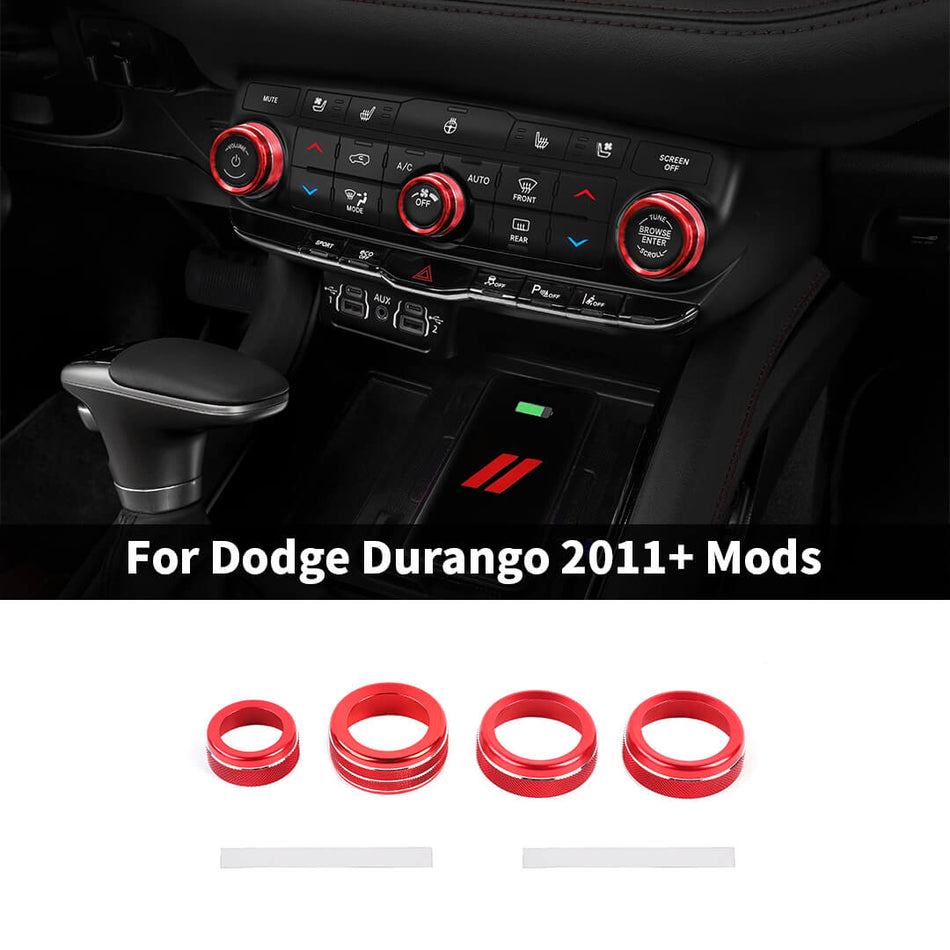 For 2021+ Dodge Durango Center Console Switch Button Knob Ring Cover (4 pcs)