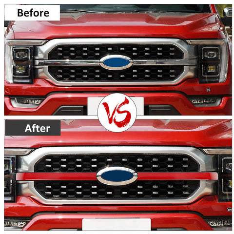 Front Bumper Center Grille Cover Trim Strips For Ford F150 2021+ Accessories | CheroCar