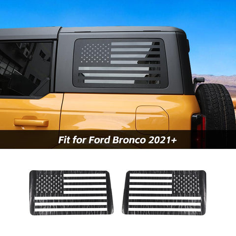 Rear Window Decor Sticker Trim Decals For Ford Bronco 2021+ US Flag Accessories | CheroCar