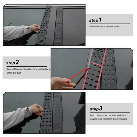 For 2010-2023 Toyota 4Runner Center B Pillar Window Protector Decor Cover Sticker Trim