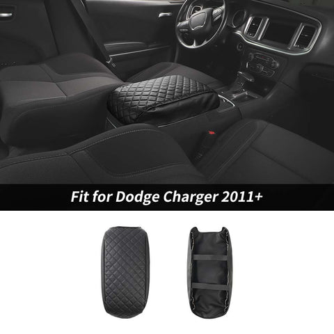 Center Console Cover Armrest Box Leather Pad Cover For Dodge Charger/Chrysler 300C 2011+ Accessories | CheroCar