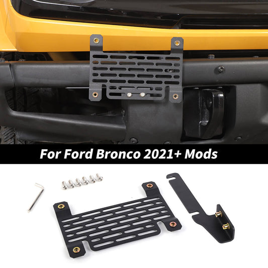 For 2021+ Ford Bronco Front License Plate Holder Mount Bracket Bezel