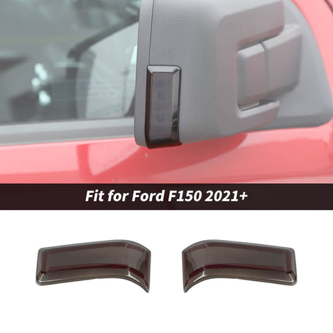 For 2021+ Ford F150 Rearview Mirror Turn Signal Light Decor Lamp Trim Smoked Black