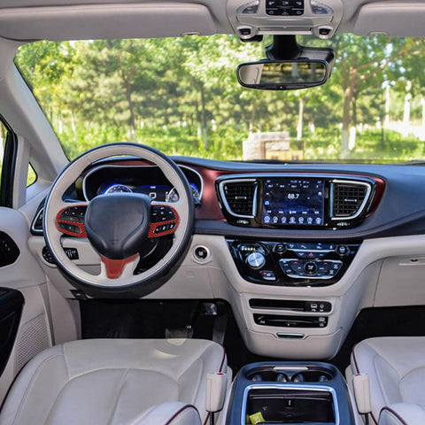 For 2015+ Chrysler 300C Interior Steering Wheel Cover Trim Bezel