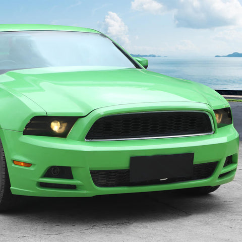 For 2010-2014 Ford Mustang Smoked Black Front Headlight /Rear Taillight Lamp Cover Trim Kit