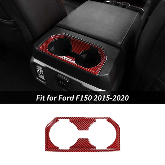 For 2015-2020 Ford F150 Car Armrest Box Rear Cup Holder Cover Trim Frame