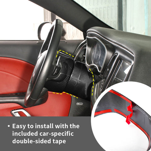 For 2015+ Dodge Challenger/Chrysle 300C/2011+ Charger/2014+ Durango Electric Adjust Steering Wheel Base Cover Trim