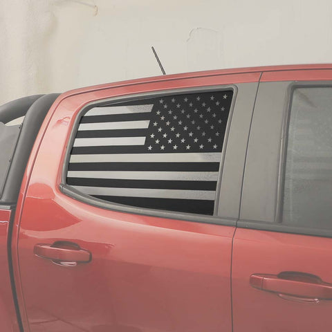 For 2014+ Chevy Colorado Rear Side Window Decal Sticker US Flag