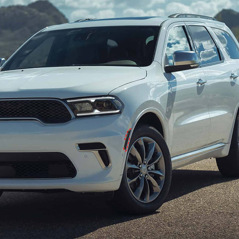 For 2024+ Dodge Durango Smoked Black Front Wheel Eyebrow Light Cover Trim Frame