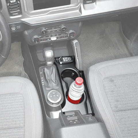 For 2021+ Ford Bronco Center Console Gear Shift Box Cup Holder Storage Trim