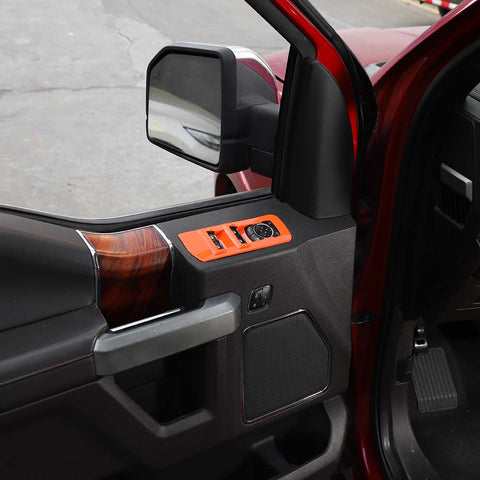 19 x Console Steering Wheel Dashboard Window Handle Trim Cover Kit For Ford F150 2015-2020 Orange Accessories | CheroCar