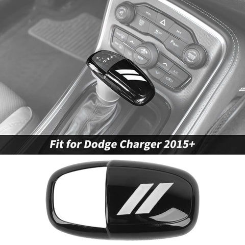 For Dodge 2015+ Charger/Challenger/ 2018+ Durango Interior Gear Shift Knob Decor Cover Trim Black