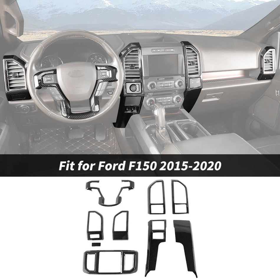 For Ford 2015-2020 F150 & 2017-2022 F250 F350 9 x Inner Central Control Decor Cover Trim