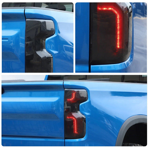 For 2022+ Chevy Silverado Third Brake Light & Taillight Lamp Cover Trim kit Smoked Black