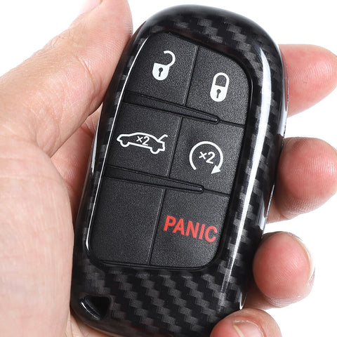 For 2015+ Dodge Challenger/2014+ Charger/Durango Car Key Fob Protect Decor Cover Case Trim (2 pcs)