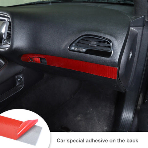 For 2015+ Dodge Challenger Interior Center Console Copilot Storage Box Handle Decor Strip Trim Cover