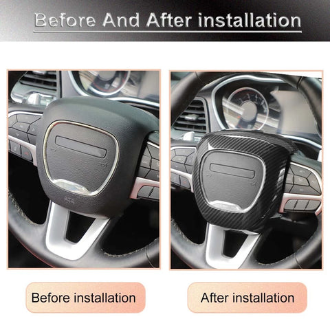 For 2015+ Dodge Challenger/Charger/2014+ Durango Steering Wheel Panel Decor Cover Trim