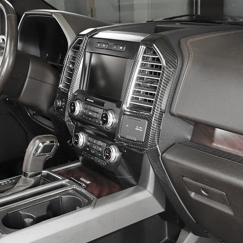 For 2015-2020 Ford F150 25x Inner Center Dash Panel Interior Trim Kit Carbon Fiber
