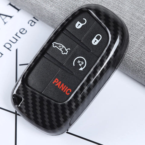For 2015+ Dodge Challenger/2014+ Charger/Durango Car Key Fob Protect Decor Cover Case Trim (2 pcs)