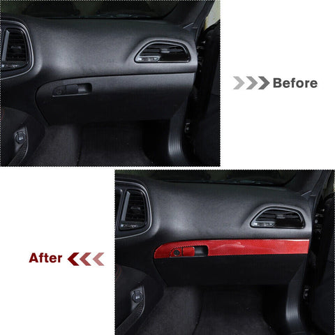 For 2015+ Dodge Challenger Interior Center Console Copilot Storage Box Handle Decor Strip Trim Cover