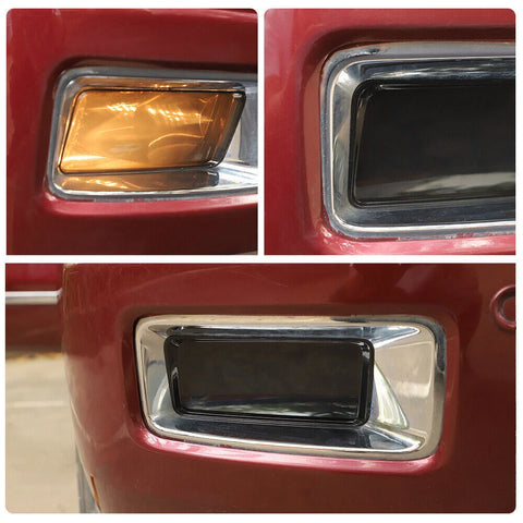 For 2014-2018 Chevy Silverado/GMC Sierra Smoked Front Fog Light Lamp Panel Cover Trim