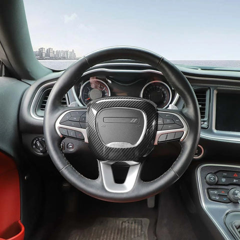 For 2015+ Dodge Challenger/Charger/2014+ Durango Steering Wheel Panel Decor Cover Trim